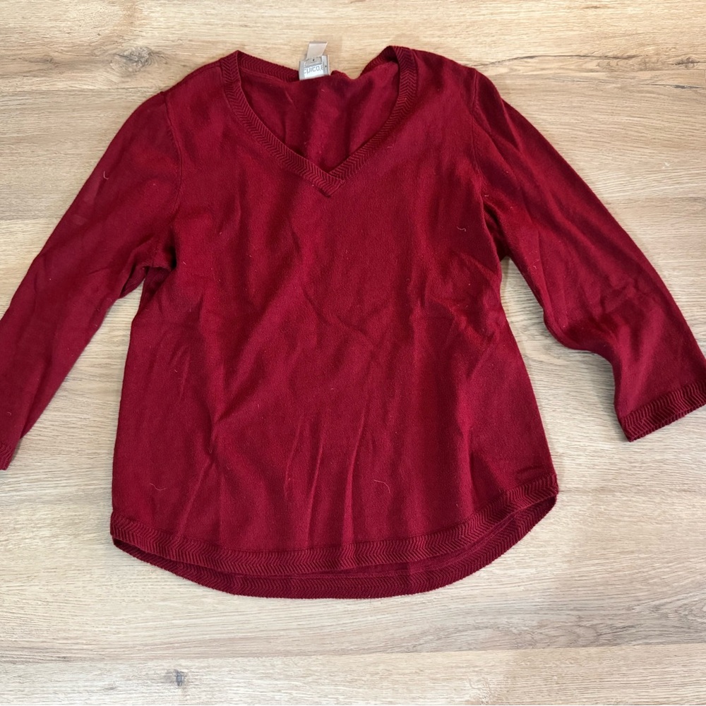 Red V-Neck Sweater
